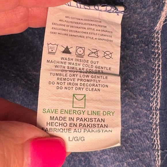 Majestic Women's sz Large Blue Indianapolis Colts Long Sleeve Fleece Top Lace-up - Picture 3 of 9